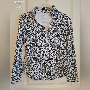 Lilly Pulitzer Black and White Animal Print Pullover